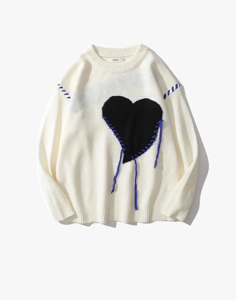 Stitched Heart Knit Sweater