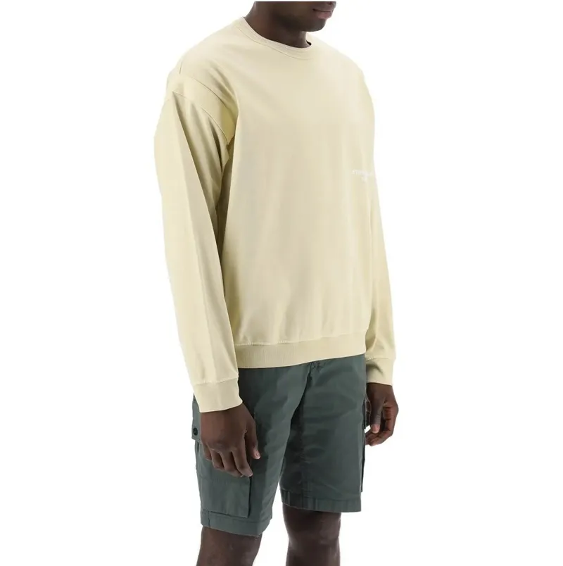 STONE ISLAND  |Crew Neck Long Sleeves Cotton Logo Sweatshirts