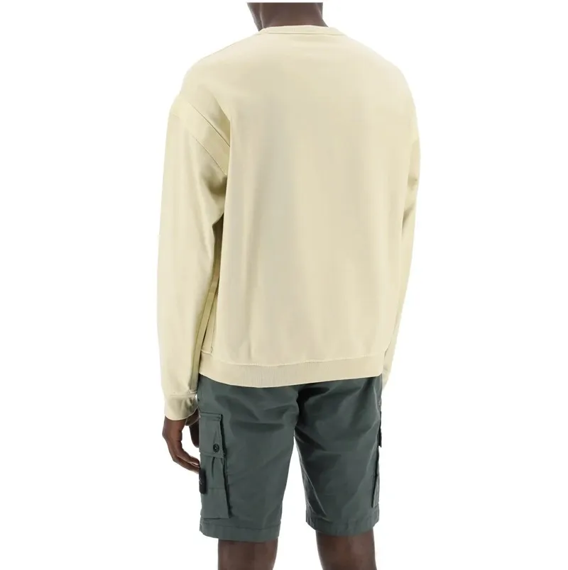 STONE ISLAND  |Crew Neck Long Sleeves Cotton Logo Sweatshirts