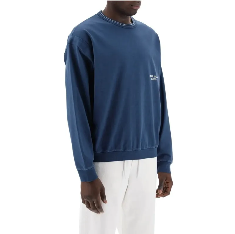 STONE ISLAND  |Crew Neck Long Sleeves Cotton Logo Sweatshirts