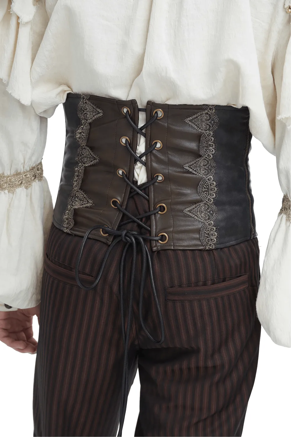 Stylish Gothic Corset Belt with Lace-Up Detail