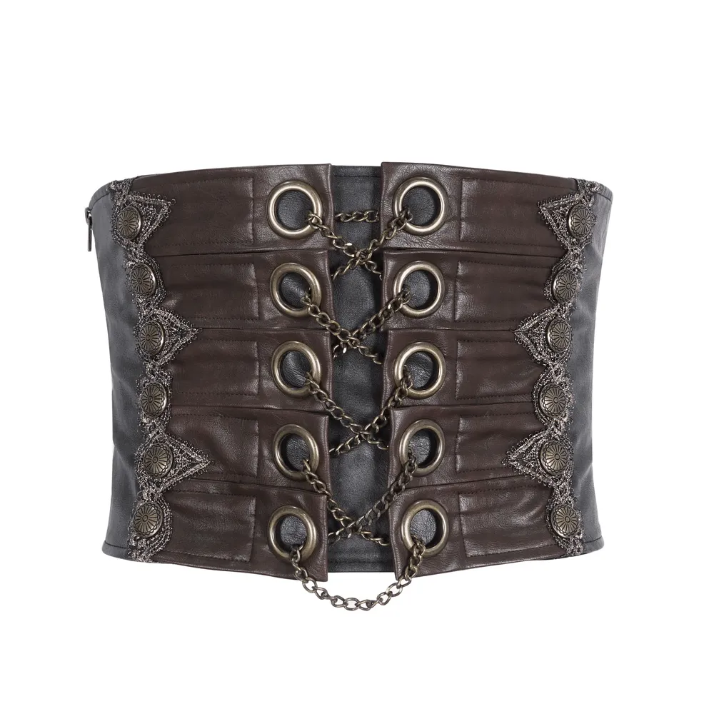 Stylish Gothic Corset Belt with Lace-Up Detail