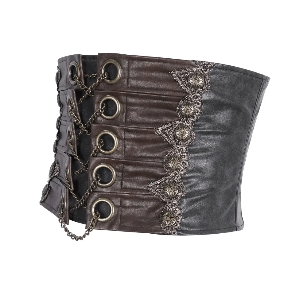 Stylish Gothic Corset Belt with Lace-Up Detail