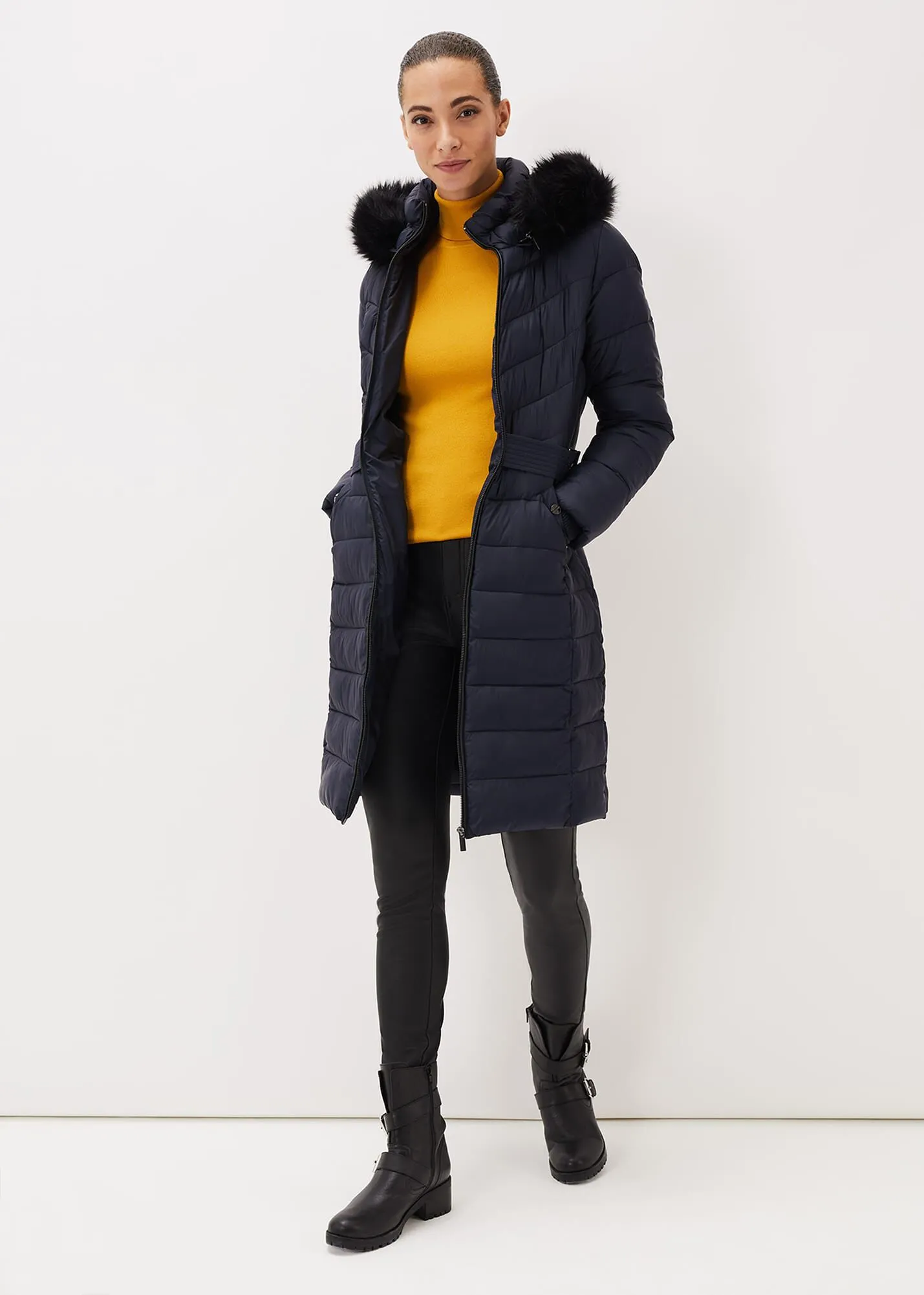 Synthia High Shine Puffer Coat