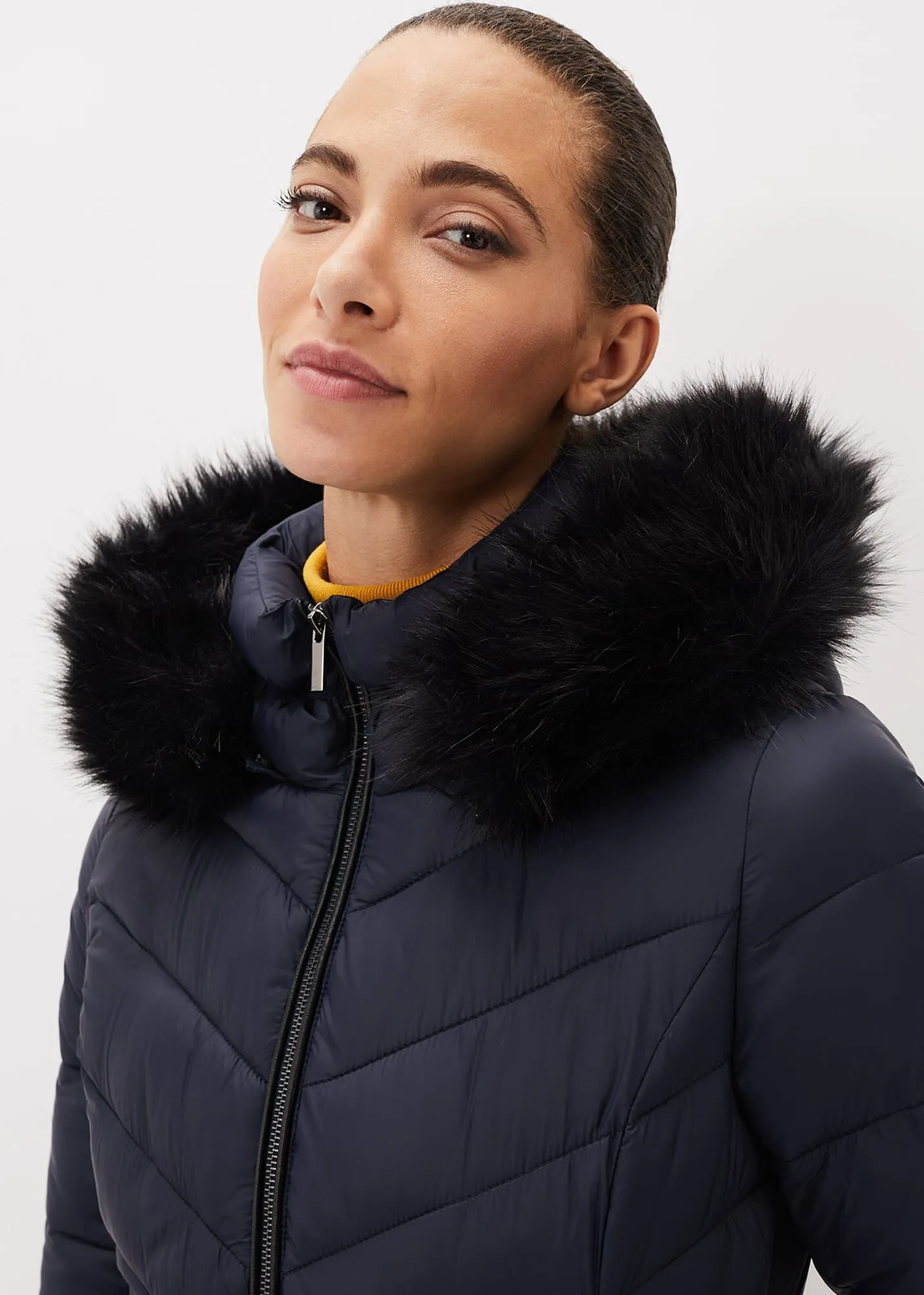 Synthia High Shine Puffer Coat