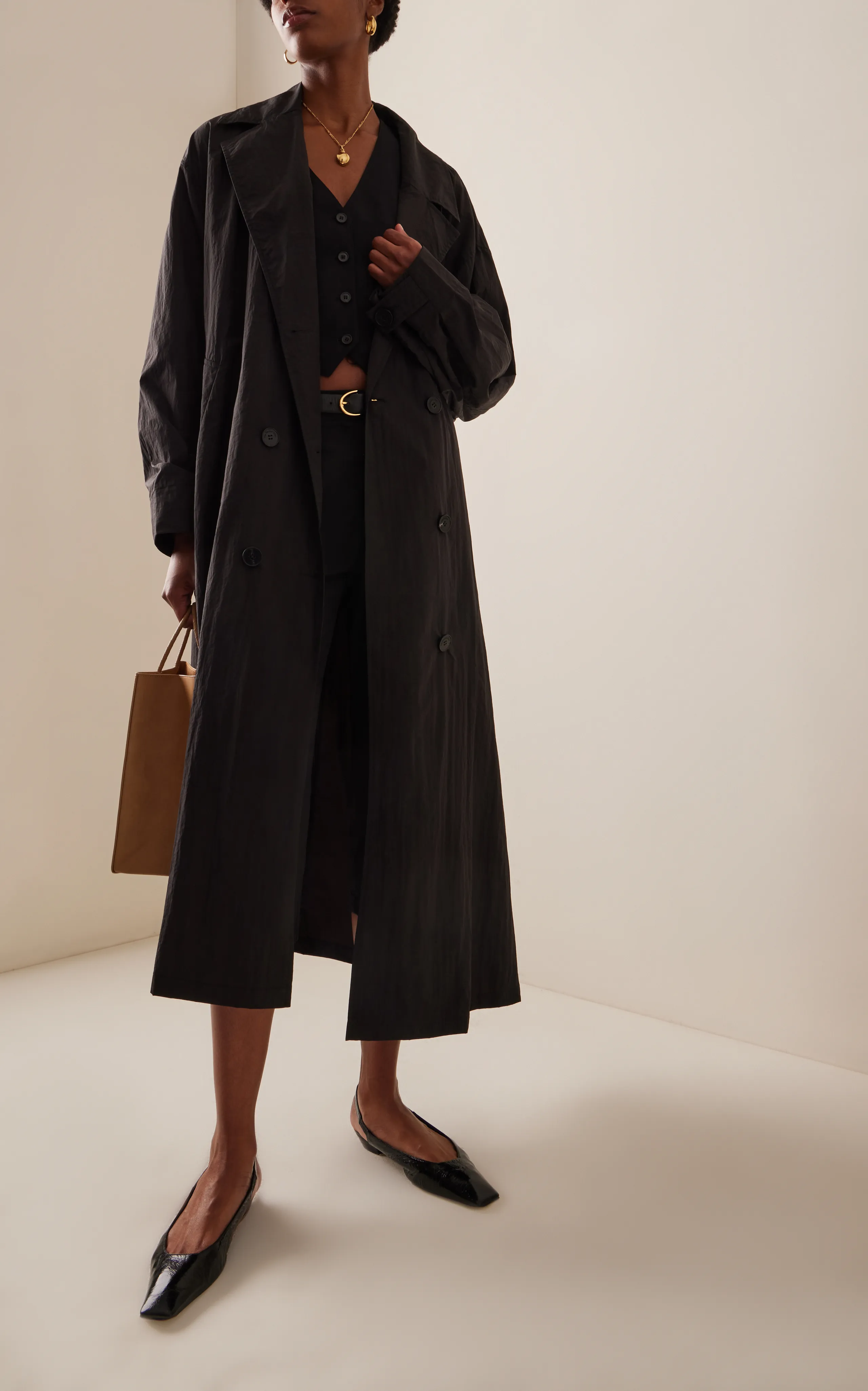 The Frankie Shop Jude Nylon Trench Coat