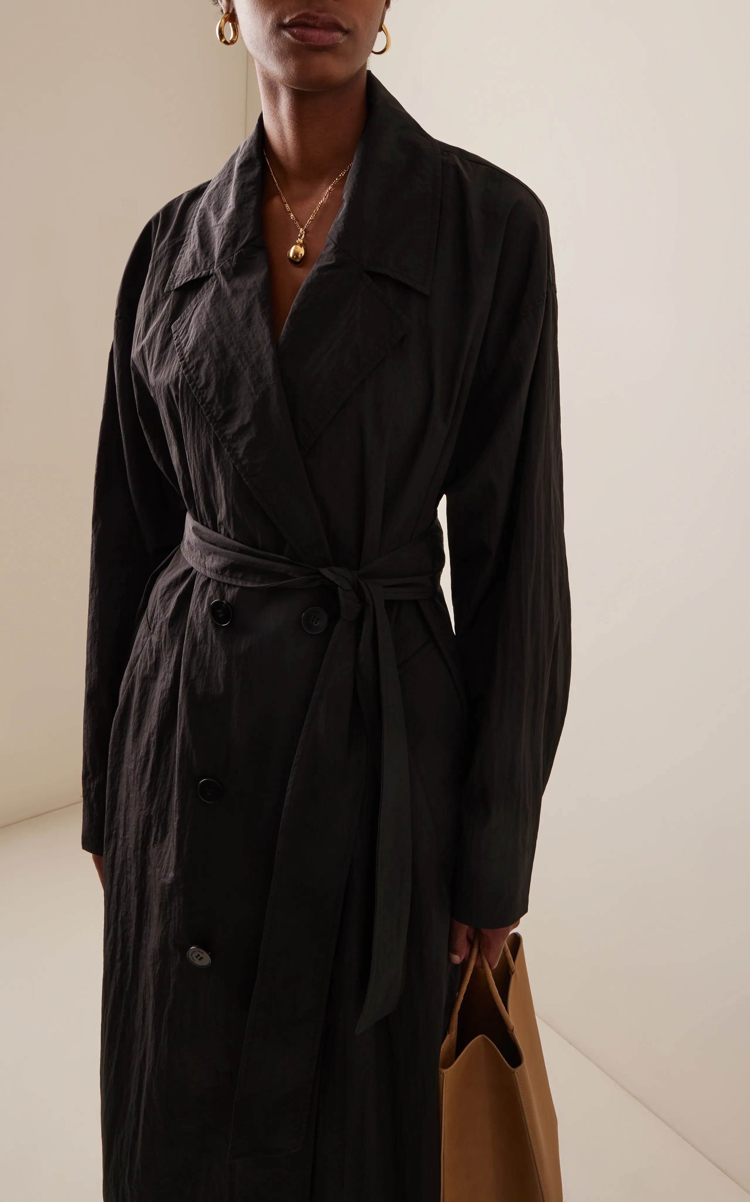 The Frankie Shop Jude Nylon Trench Coat