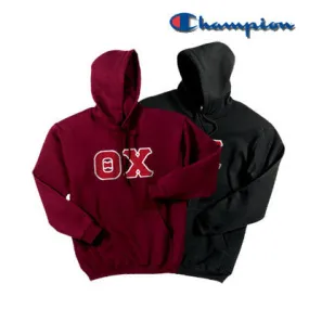 Theta Chi Champion Powerblend Hoodie, 2-Pack Bundle Deal - Champion S700 - TWILL