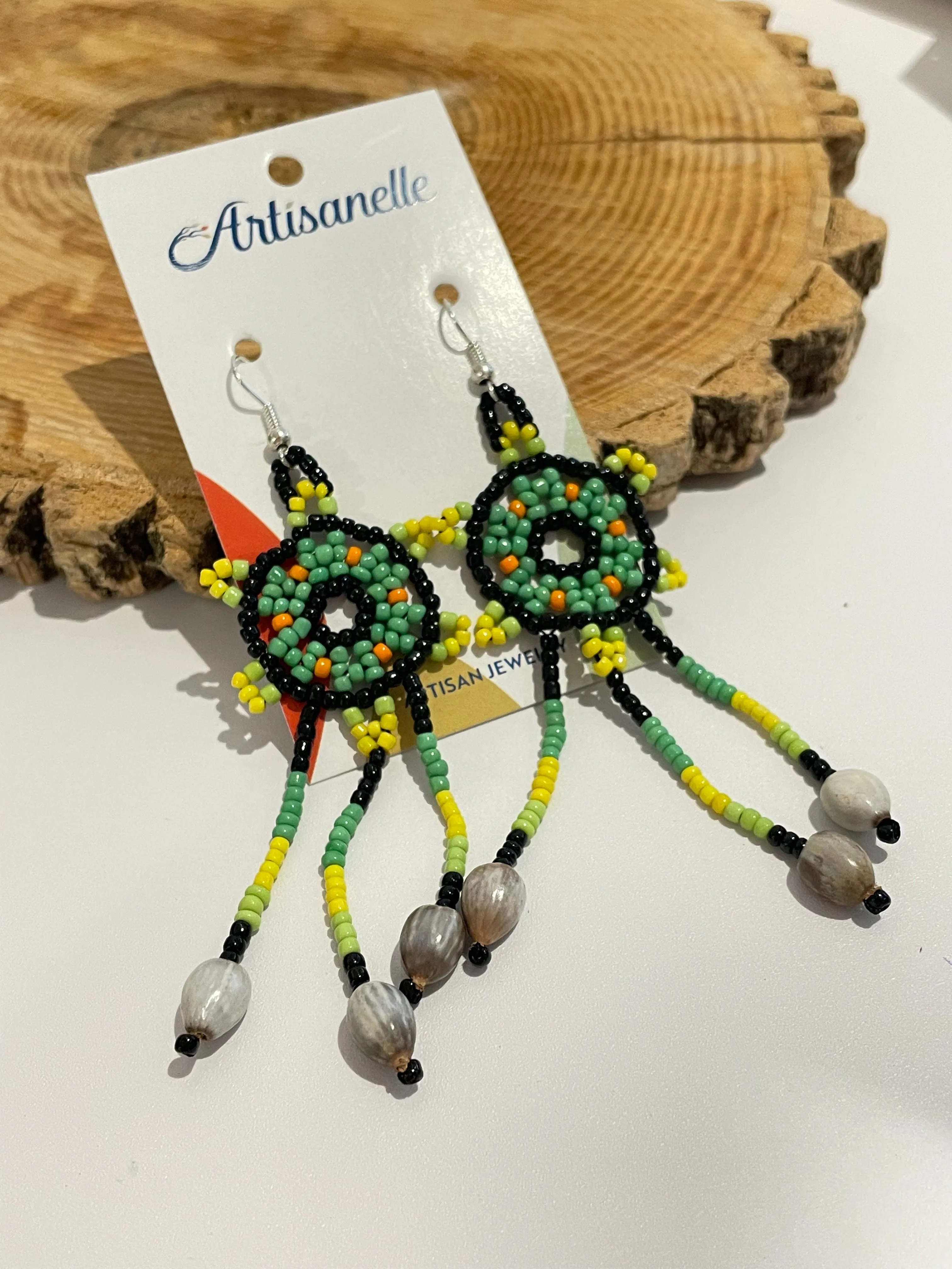 Turtle Beaded Earrings