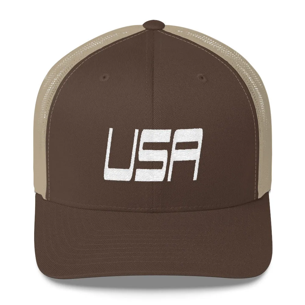 USA Designs - Embroidered Trucker Hat - USA