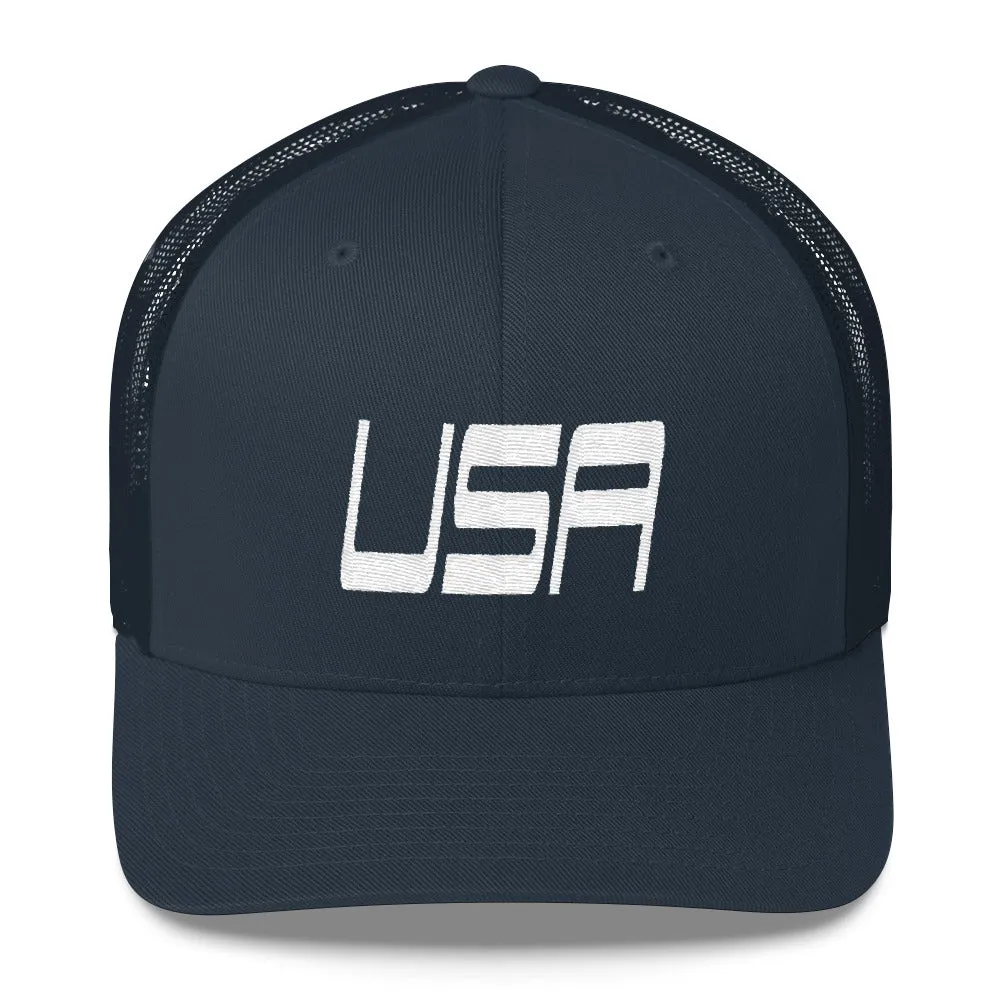 USA Designs - Embroidered Trucker Hat - USA