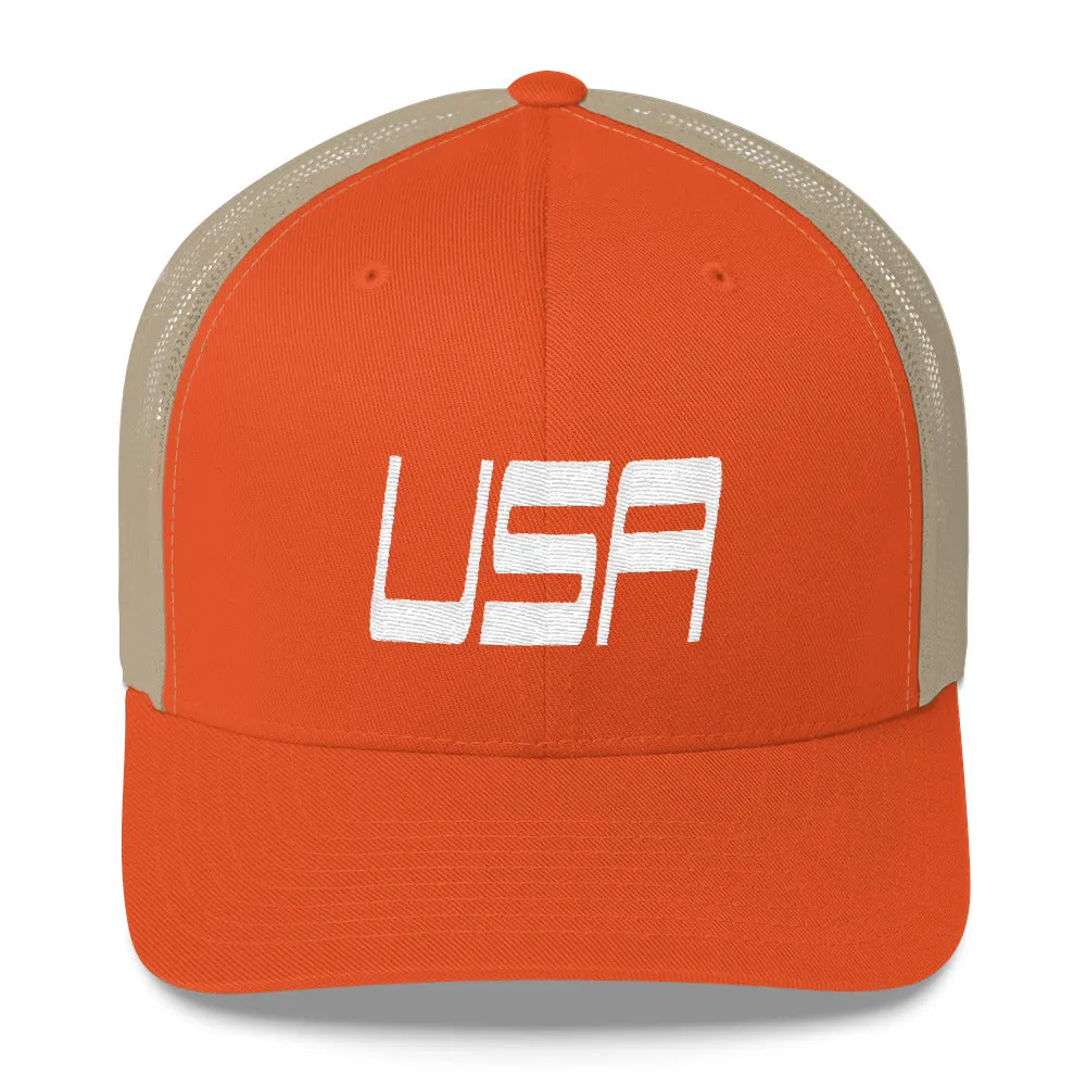 USA Designs - Embroidered Trucker Hat - USA