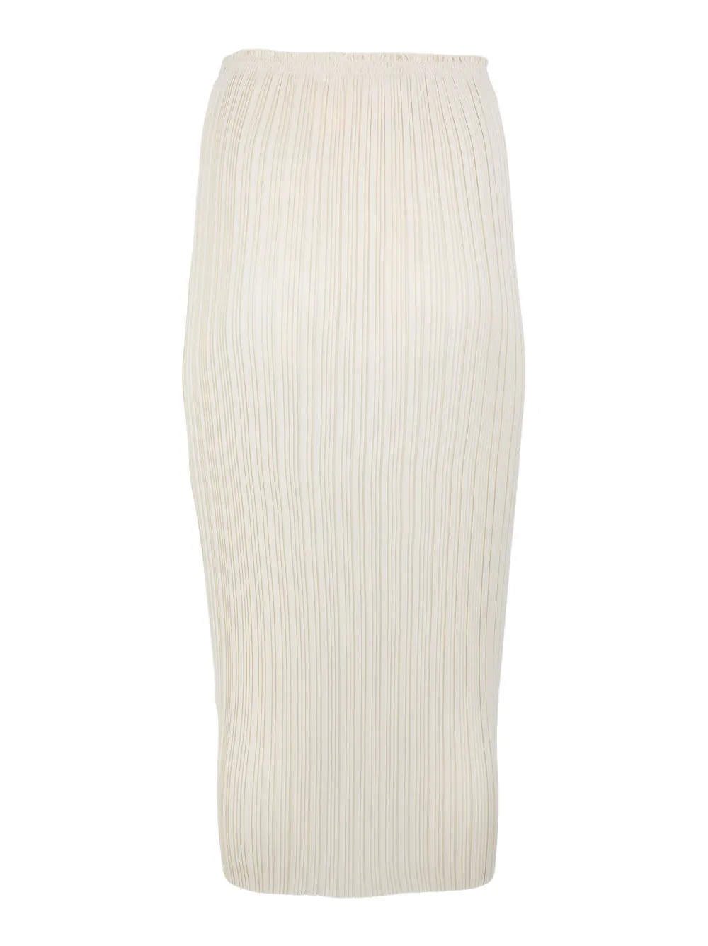 Vince  Pleated Satin Straight Pull-On Skirt in Bell