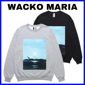 WACKO MARIA  |Crew Neck Street Style Long Sleeves Plain Cotton Sweatshirts