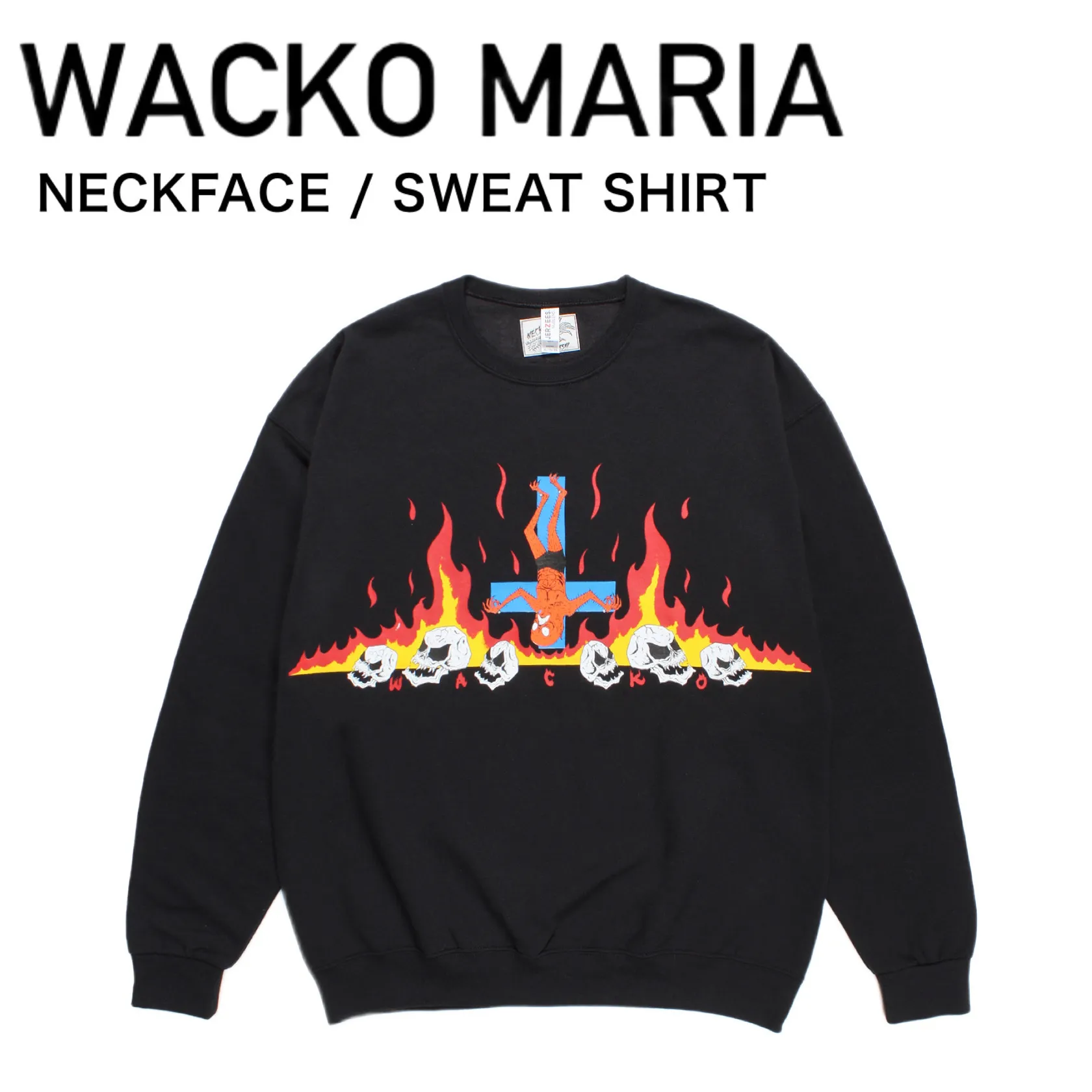 WACKO MARIA  |Street Style Long Sleeves Plain Cotton Logo Sweatshirts