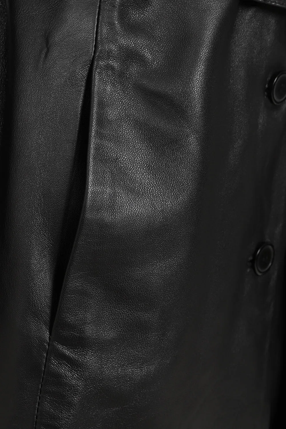 Women's Long Leather Classic Genuine Coat - 'LOLA'