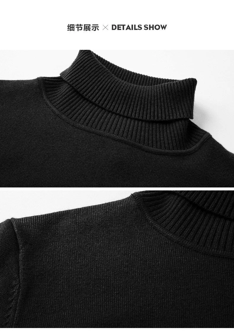 Xituodai Large size men's autumn and winter sweater sweater high collar sweater plus fertilizer to increase warm clothing