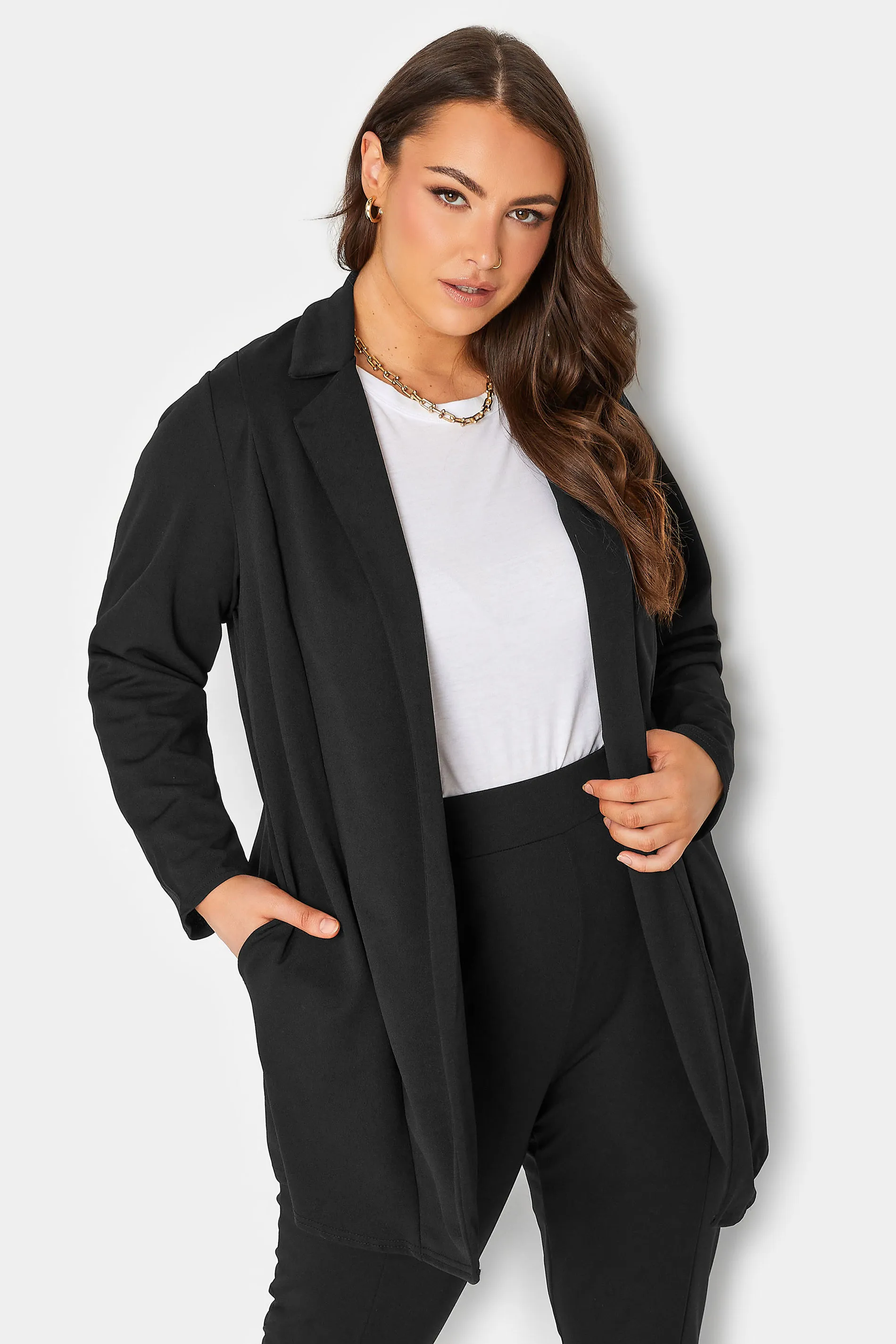 YOURS Curve Black Longline Blazer