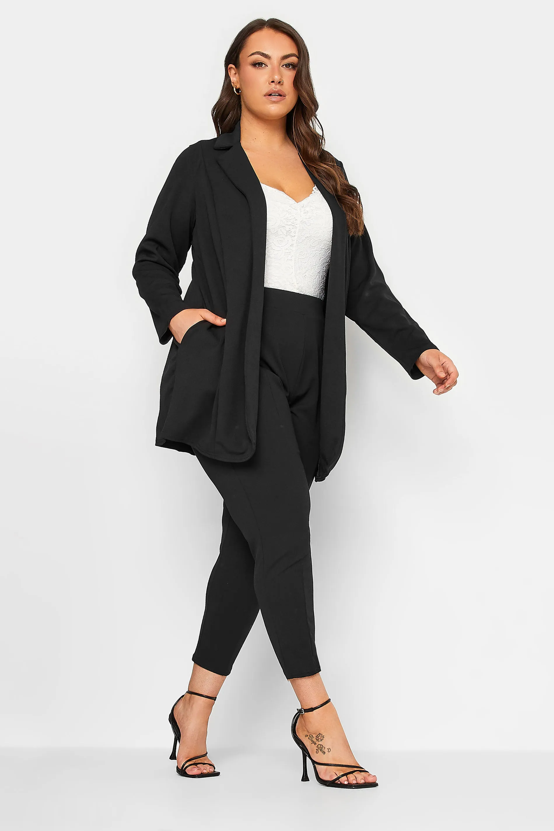 YOURS Curve Black Longline Blazer