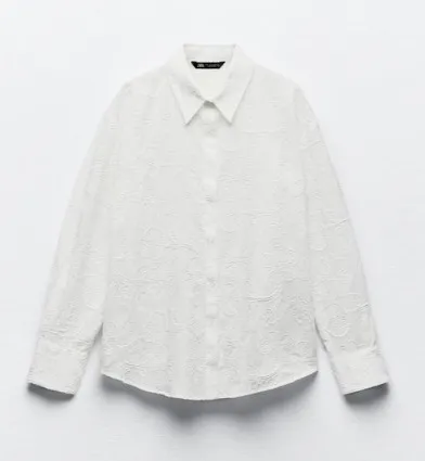 ZARA  |Flower Patterns Casual Style Long Sleeves Cotton