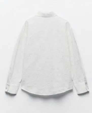 ZARA  |Flower Patterns Casual Style Long Sleeves Cotton